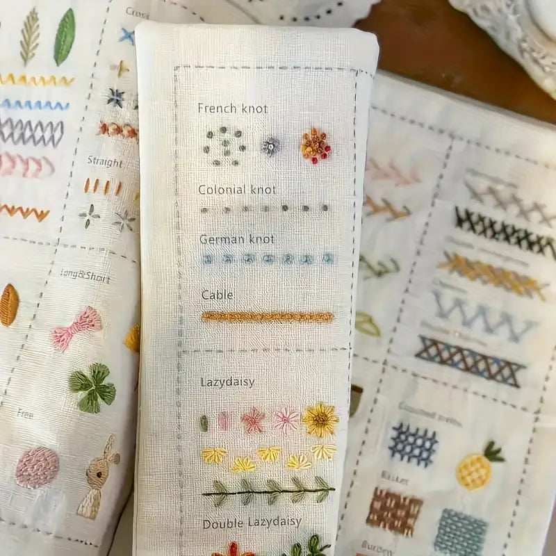 Kit de Costura y Bordado para Principiantes – Libro con 106 Técnicas + Accesorios Portátiles