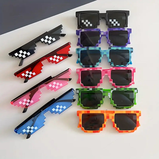 10 Gafas Pixeladas Retro Y2K – Estilo Anime para Fiestas y Cosplay