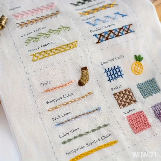 Kit de Costura y Bordado para Principiantes – Libro con 106 Técnicas + Accesorios Portátiles